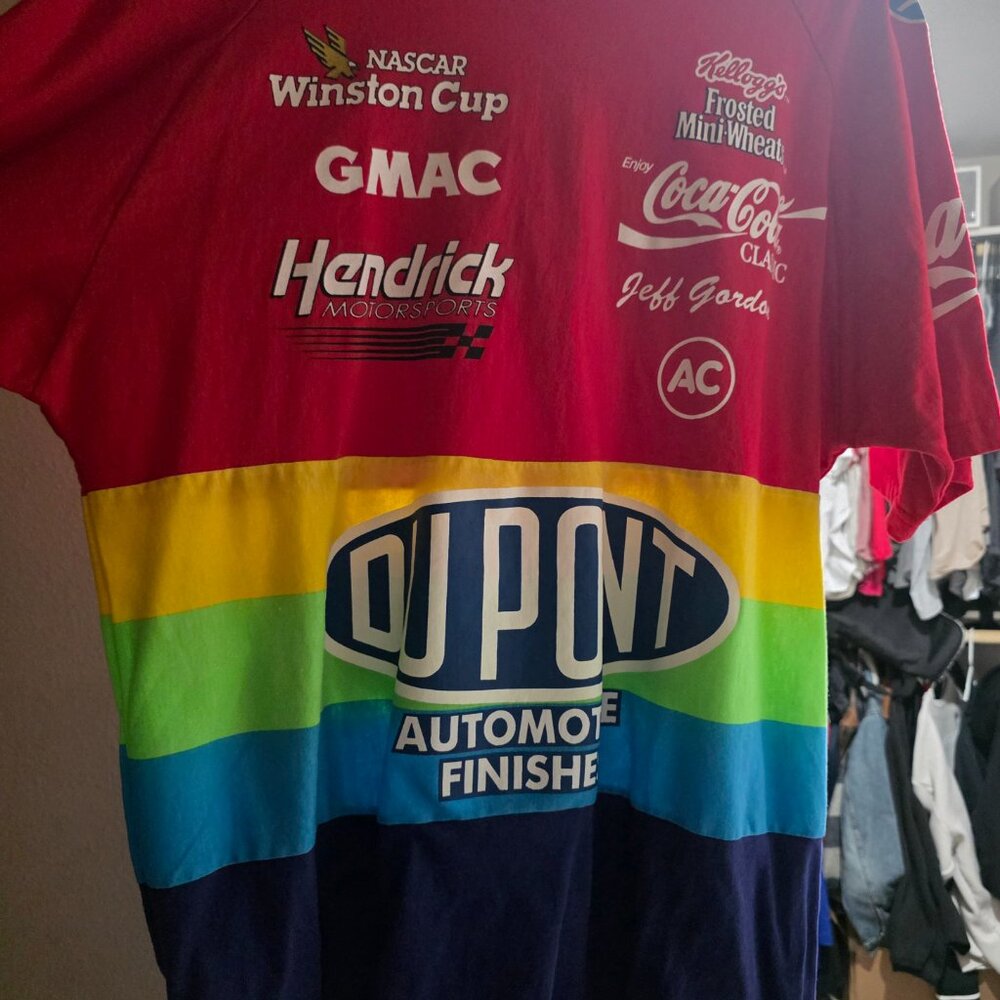 Rare Jeff Gordon Dupont Rainbow NASCAR Hendrick Racing Shirt